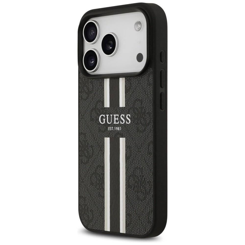 Guess 4G MagSafe-Hülle mit Printstreifen für iPhone 17 Pro – Schwarz