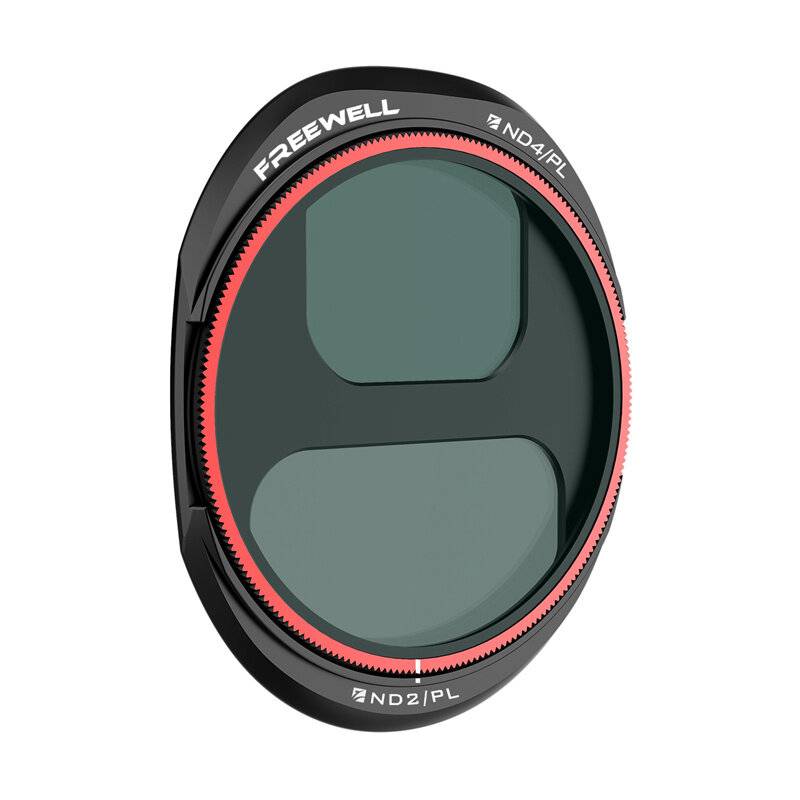 Ein kreisförmiger Kamerafilter mit der Bezeichnung „Freewell ND2/PL
