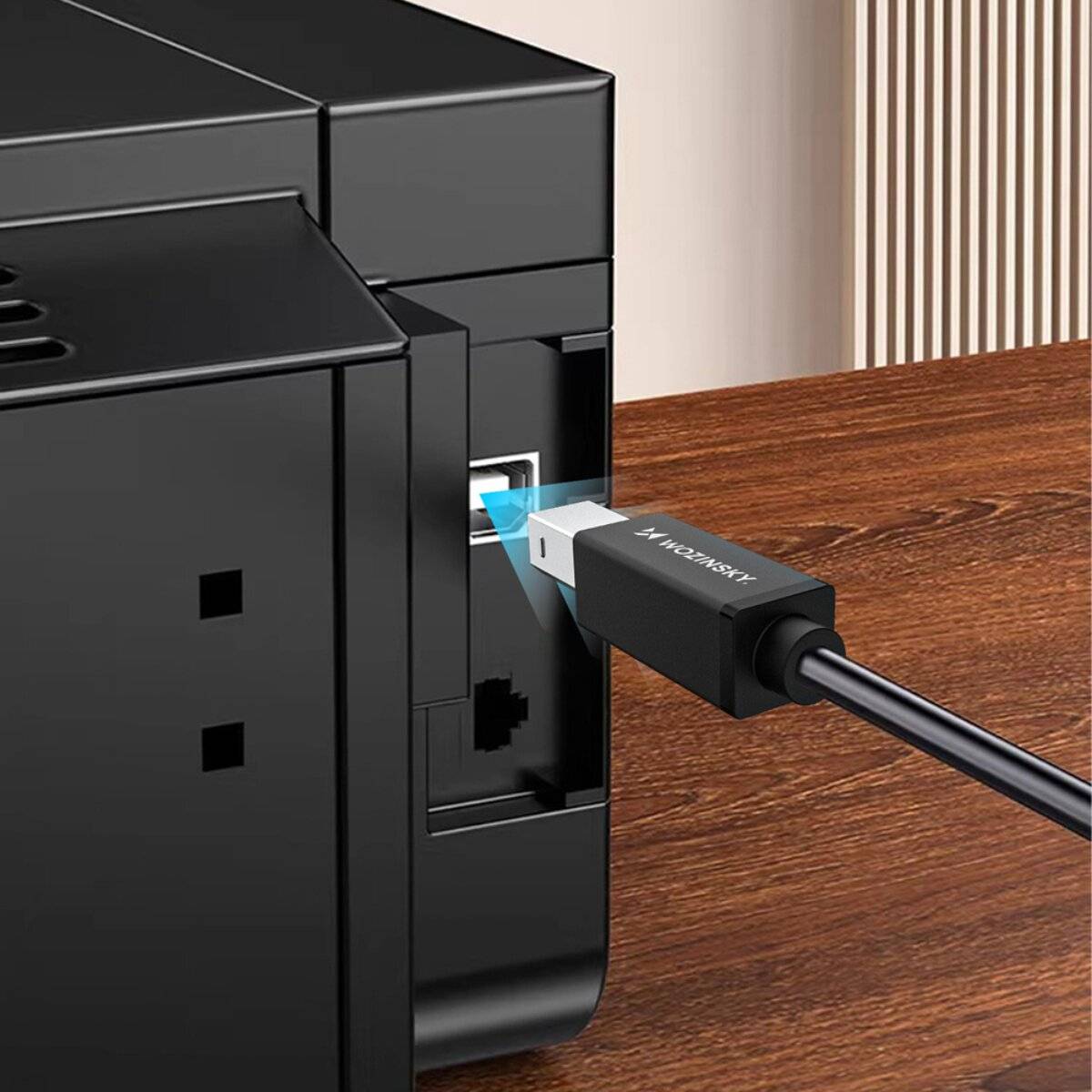 Wozinsky WKDDY2S USB-B zu USB-C Kabel 2m Schwarz