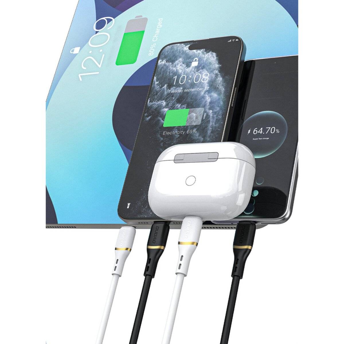 Dudao L25C USB-C zu USB-C Silikonkabel 60W Weiß