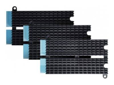 Schwarze stapelbare Paneele mit ineinandergreifenden Kanten und blauen Akzenten an den Seiten. Ideal für modulare Montage oder Bauzwecke.