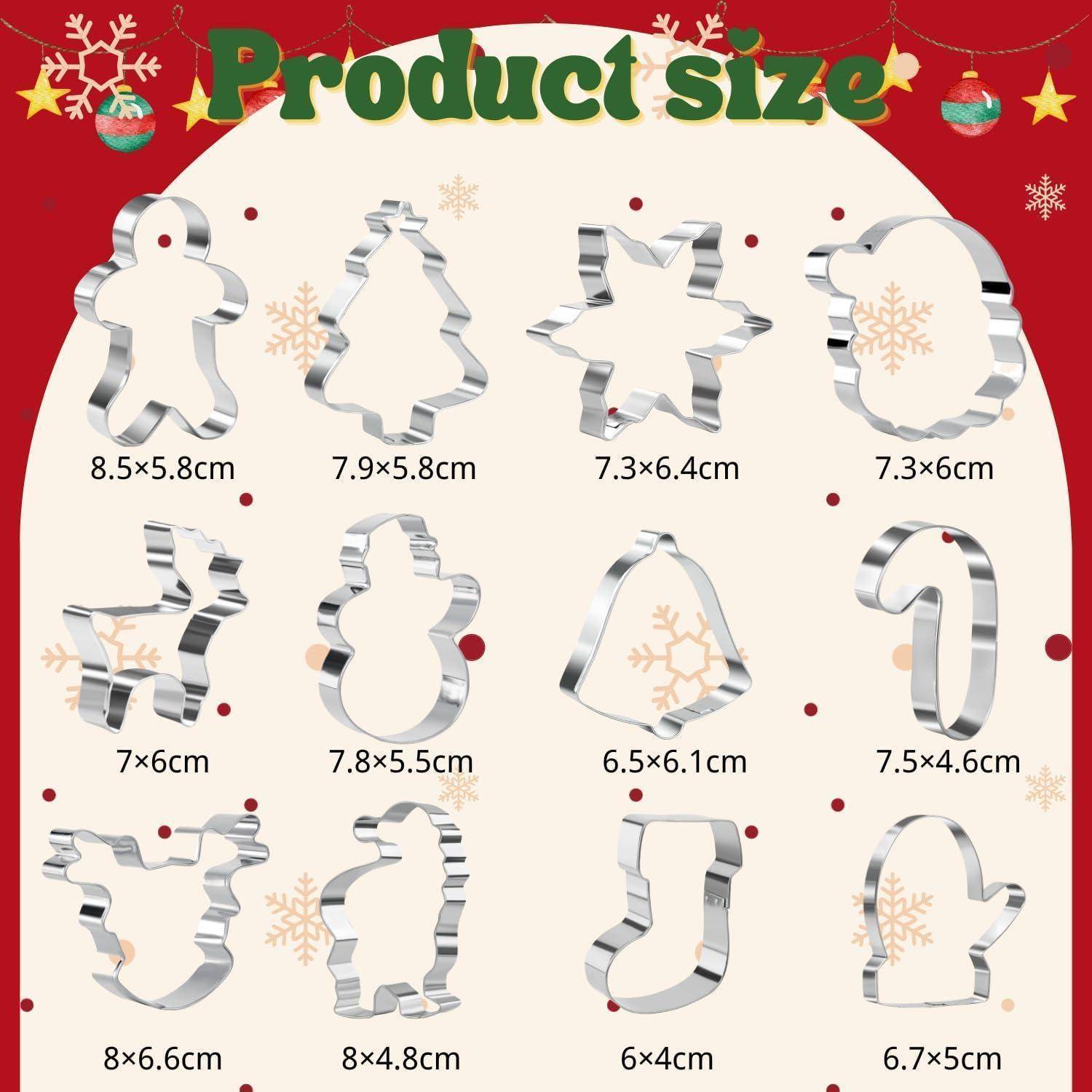 Weihnachts Ausstecher Set 12 Stück Edelstahl Lebkuchenmann