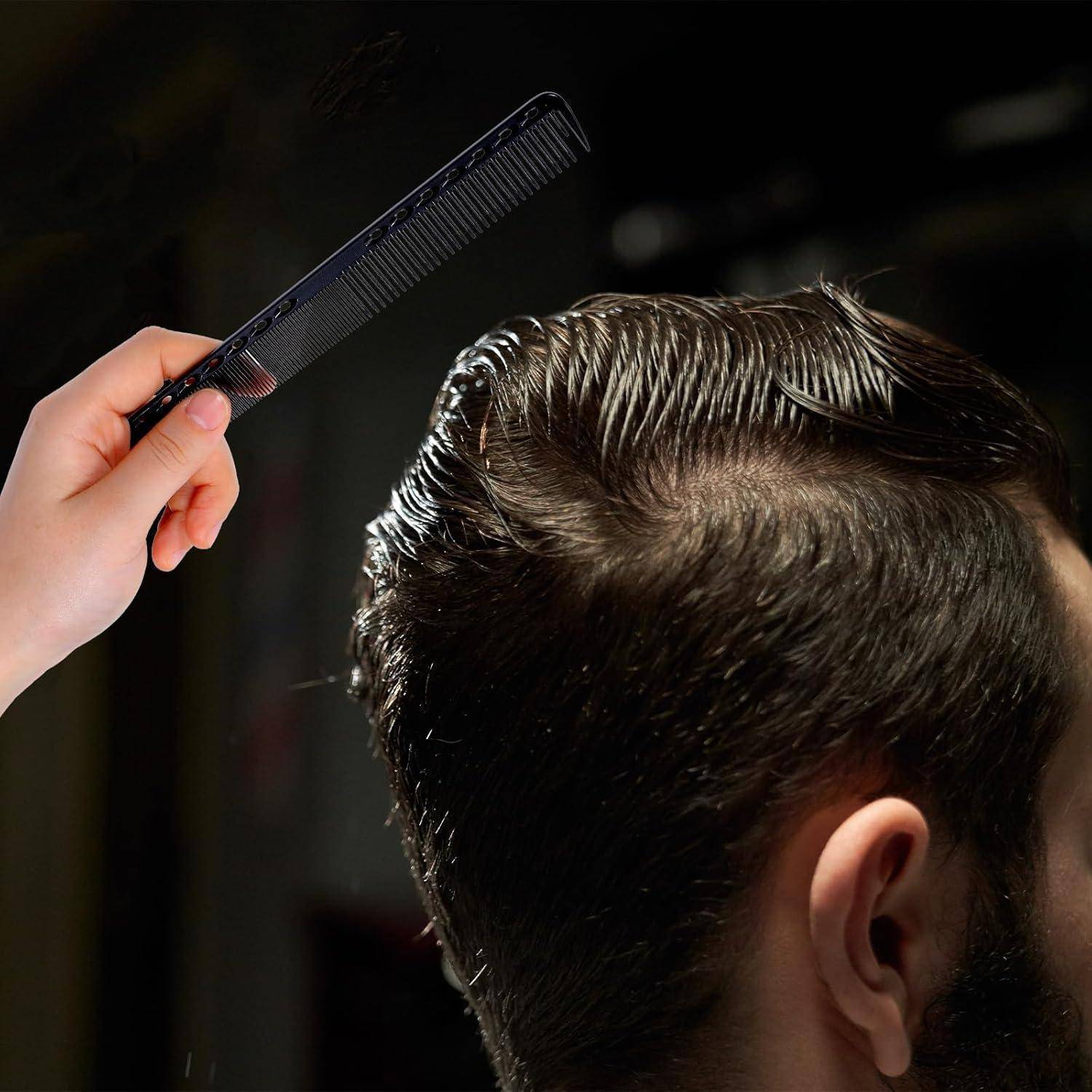 4er Set Carbon Haarkamm Friseur Antistatisch Hitzebeständig - Schwarz