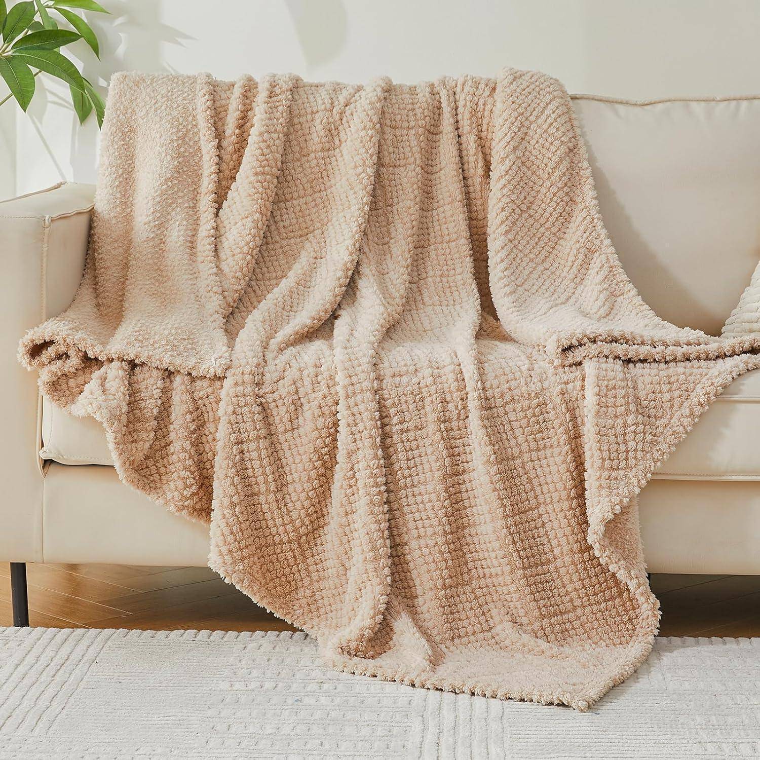 Decke Kuscheldecke Fleecedecke Flanell 03-rhombus Beige 200 x 230cm