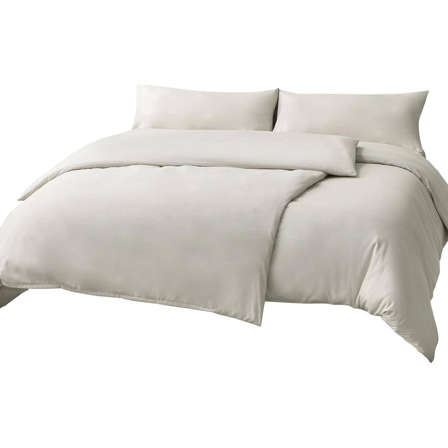 Bettwäsche 135x200 06 Beige 4Teilig 2x 135x200 cm 2x 40x80 cm