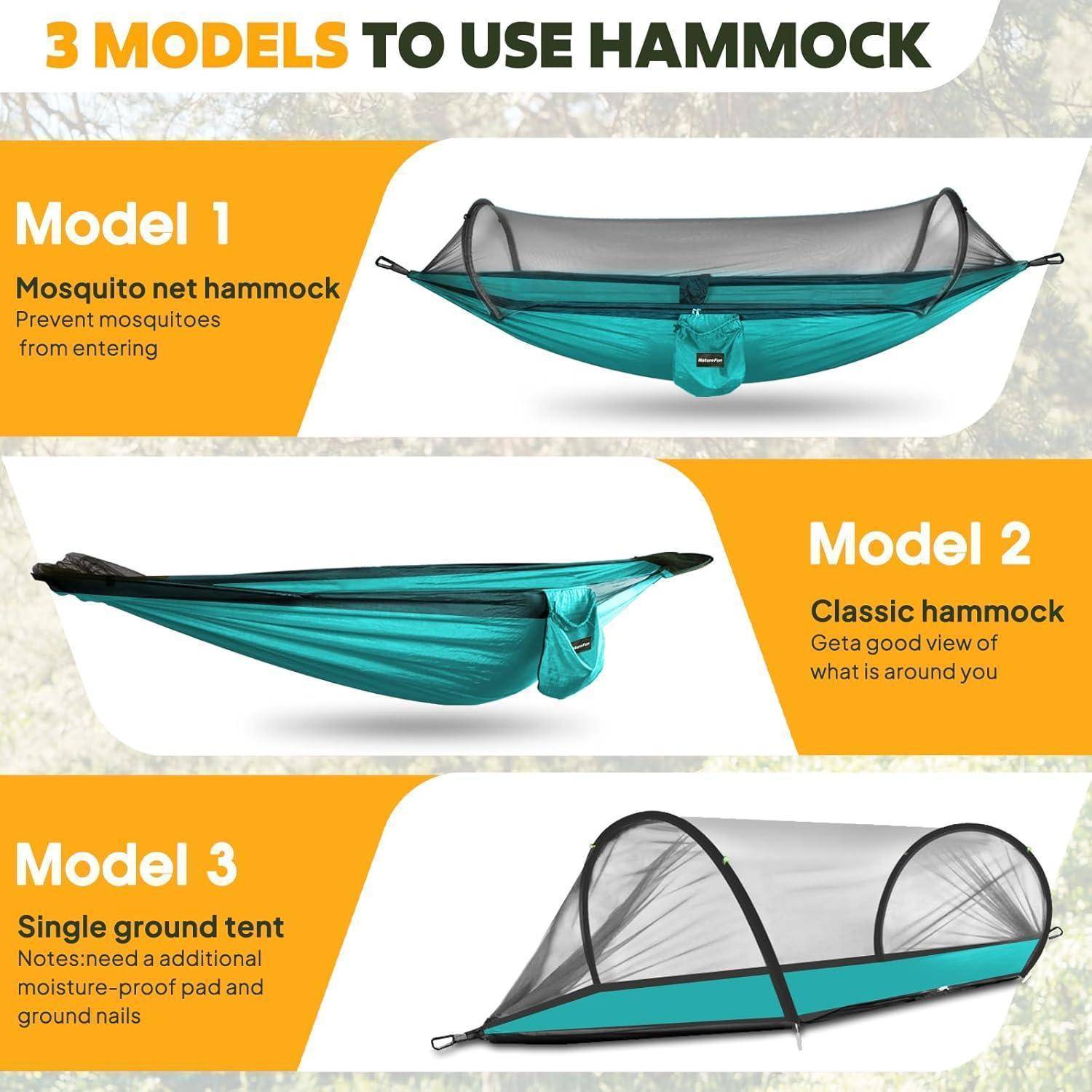 Hängematte Ultraleicht Moskitonetz 300kg Nylon Blau Dunkelblau