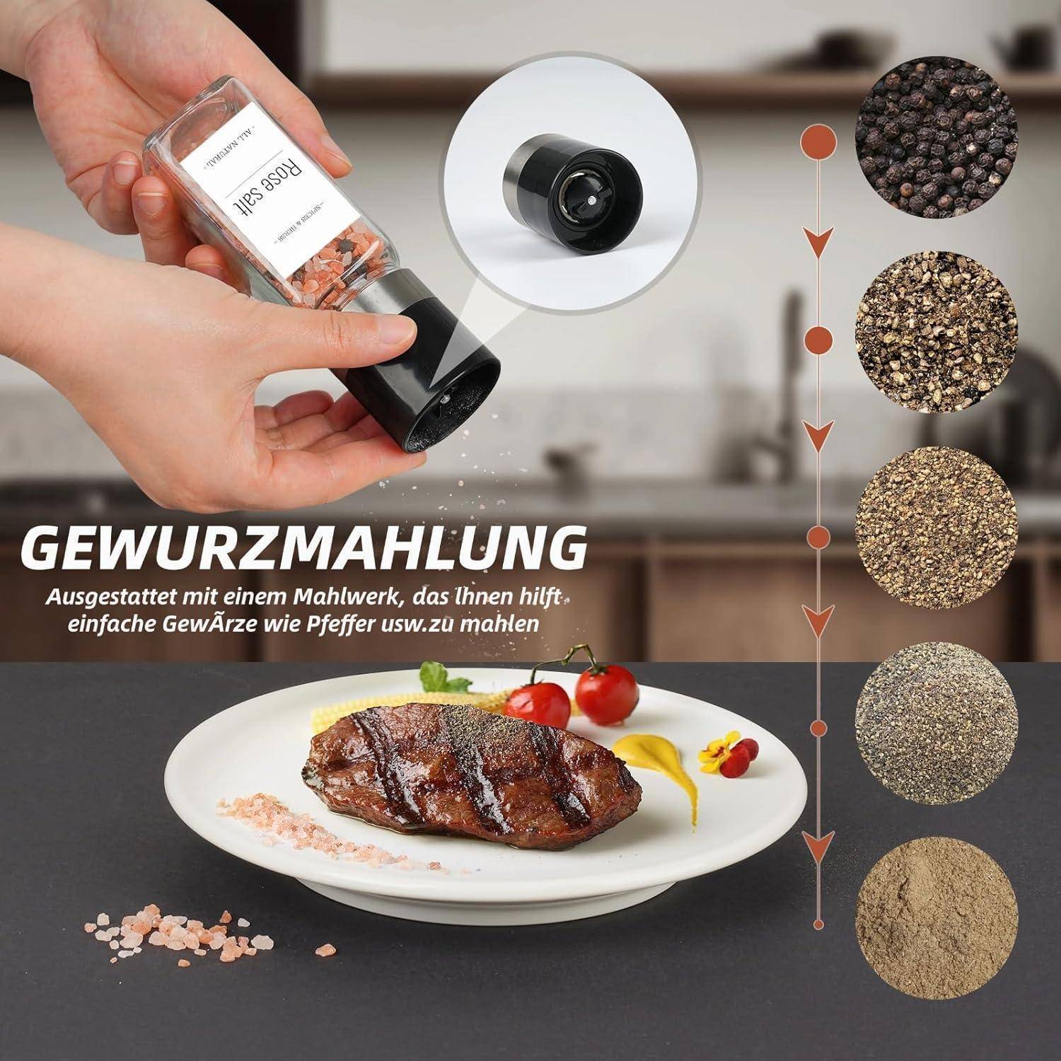 Gewürzgläser Eckig 20er 120ml Edelstahldeckel Etiketten 20er-eckig
