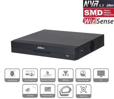 Dahua - NVR4104HS-EI - NVR - 4 Kanal, - 4 Kanal/WizSense - 1 LAN - Max 80Mbps Bandbreite - 1x HDMI und 1x VGA - 1 SATA