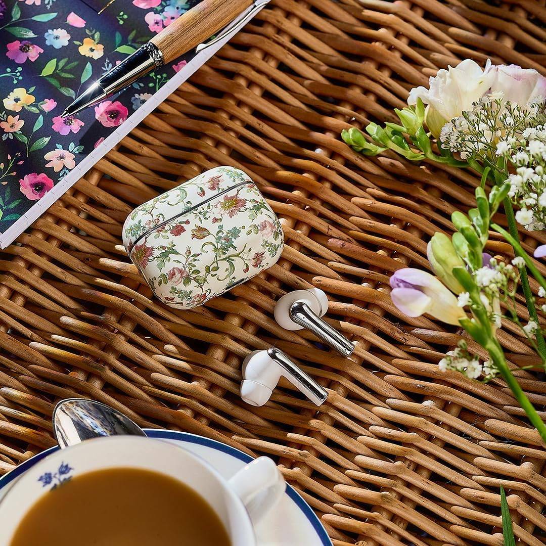 Laura Ashley Kabellose Ohrhörer Bluetooth TWS 5.3 für iPhone & Android ENC - Rosalind Weiß