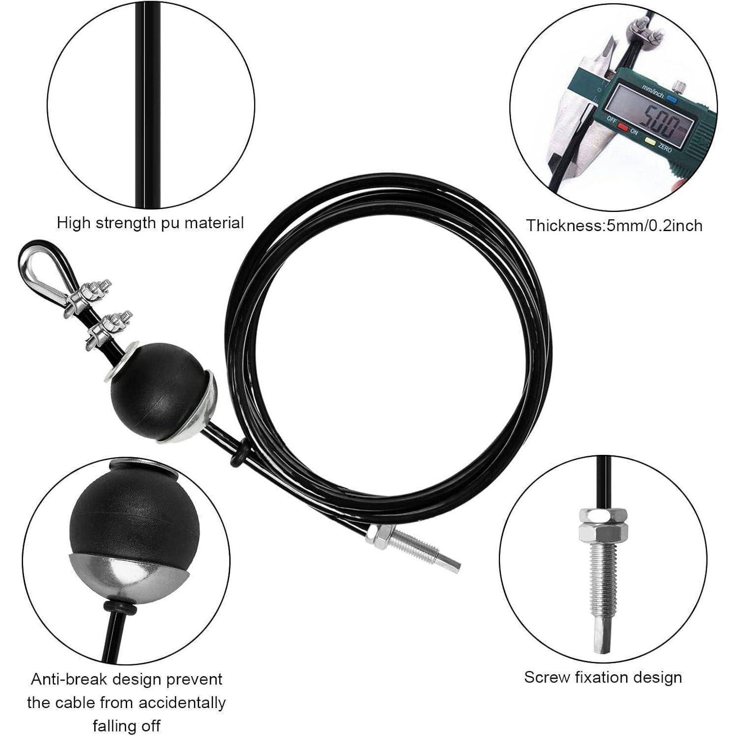 Hochfestes PU-Material-Kabel mit Schraubfixierung. 5 mm / 0,2 Zoll Dicke. Anti-Bruch-Design verhindert versehentliche Kabelabkopplung.