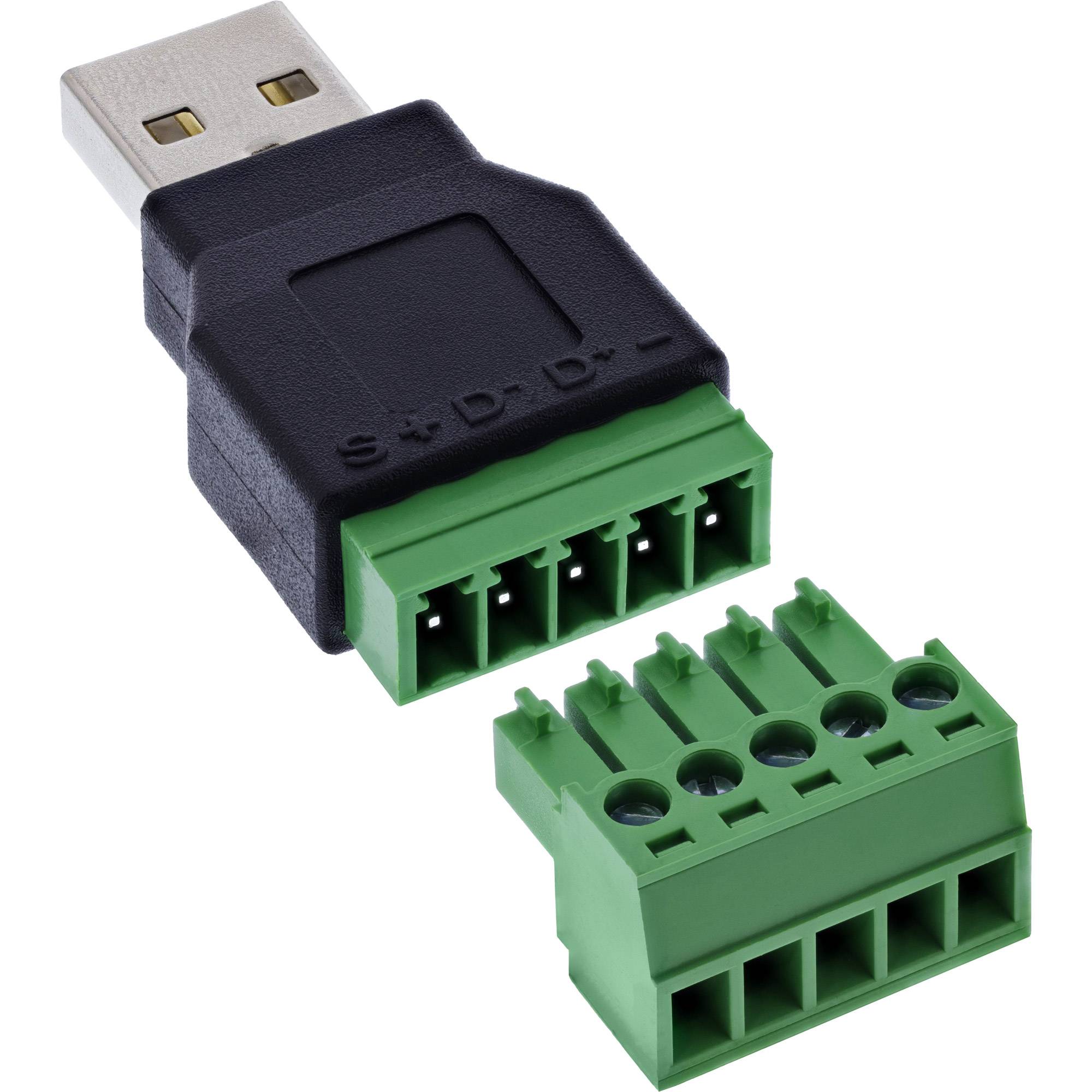 InLine® USB-A Stecker auf Terminalblock, 5pol, ohne Kabel Adapter / Konverter Terminalblock
