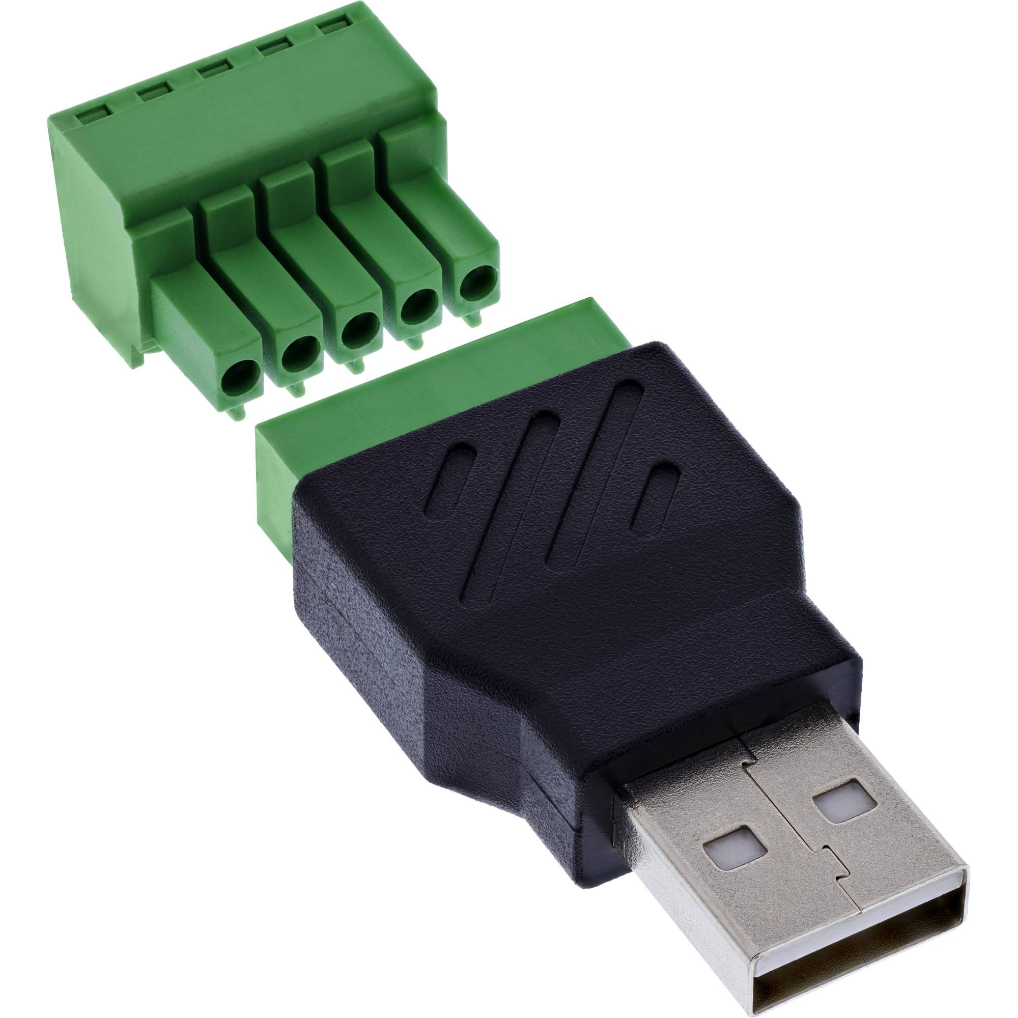 InLine® USB-A Stecker auf Terminalblock, 5pol, ohne Kabel Adapter / Konverter Terminalblock