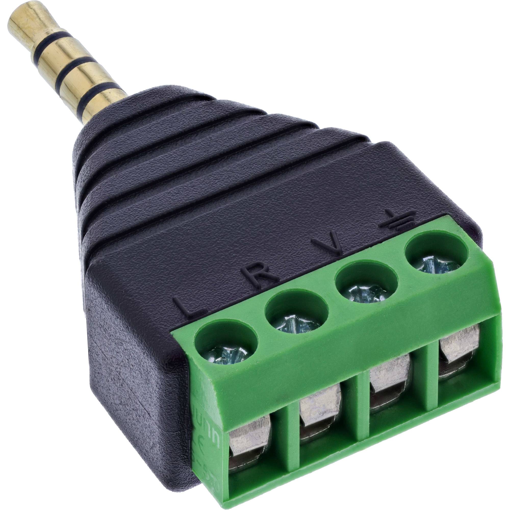 InLine Adapter 3,5 mm Klinke 4-pol Stereo/Mikro auf Terminalblock - schwarz10 m