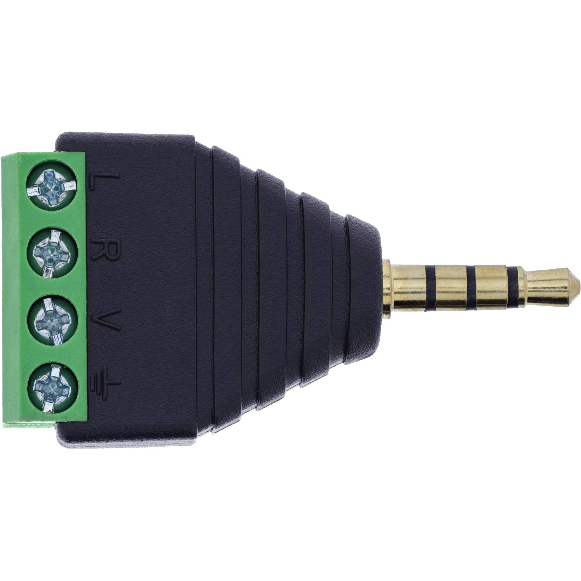 USB-zu-Klemmleisten-Adapterkabel mit schwarzem USB-A-Stecker und grünem Klemmblock für Verdrahtungsverbindungen.