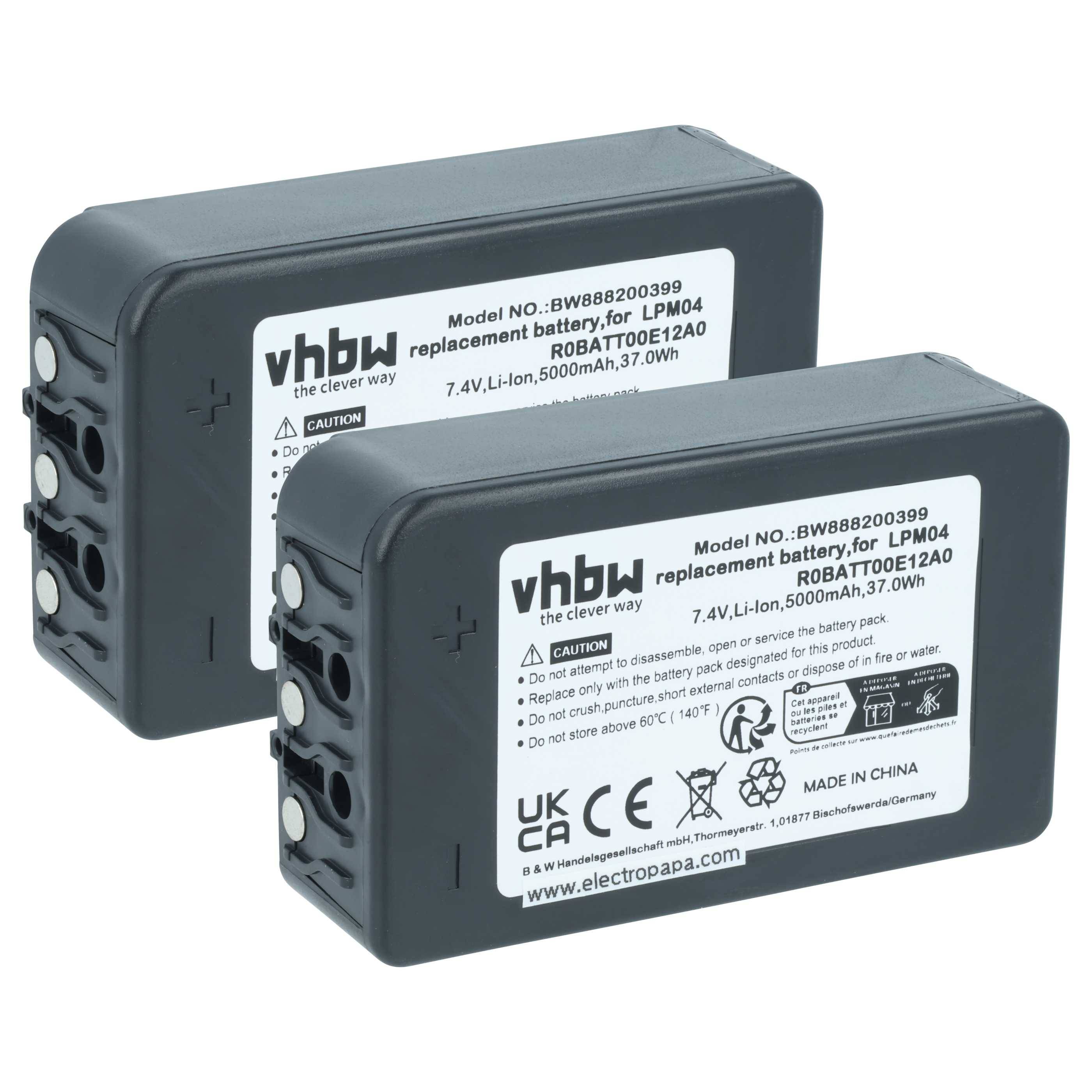 Zwei Ersatzbatterien mit der Bezeichnung „vhbw