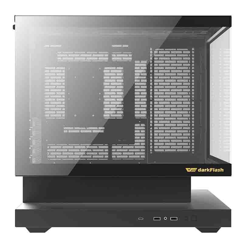 Ein elegantes, transparentes Computergehäuse mit dem 