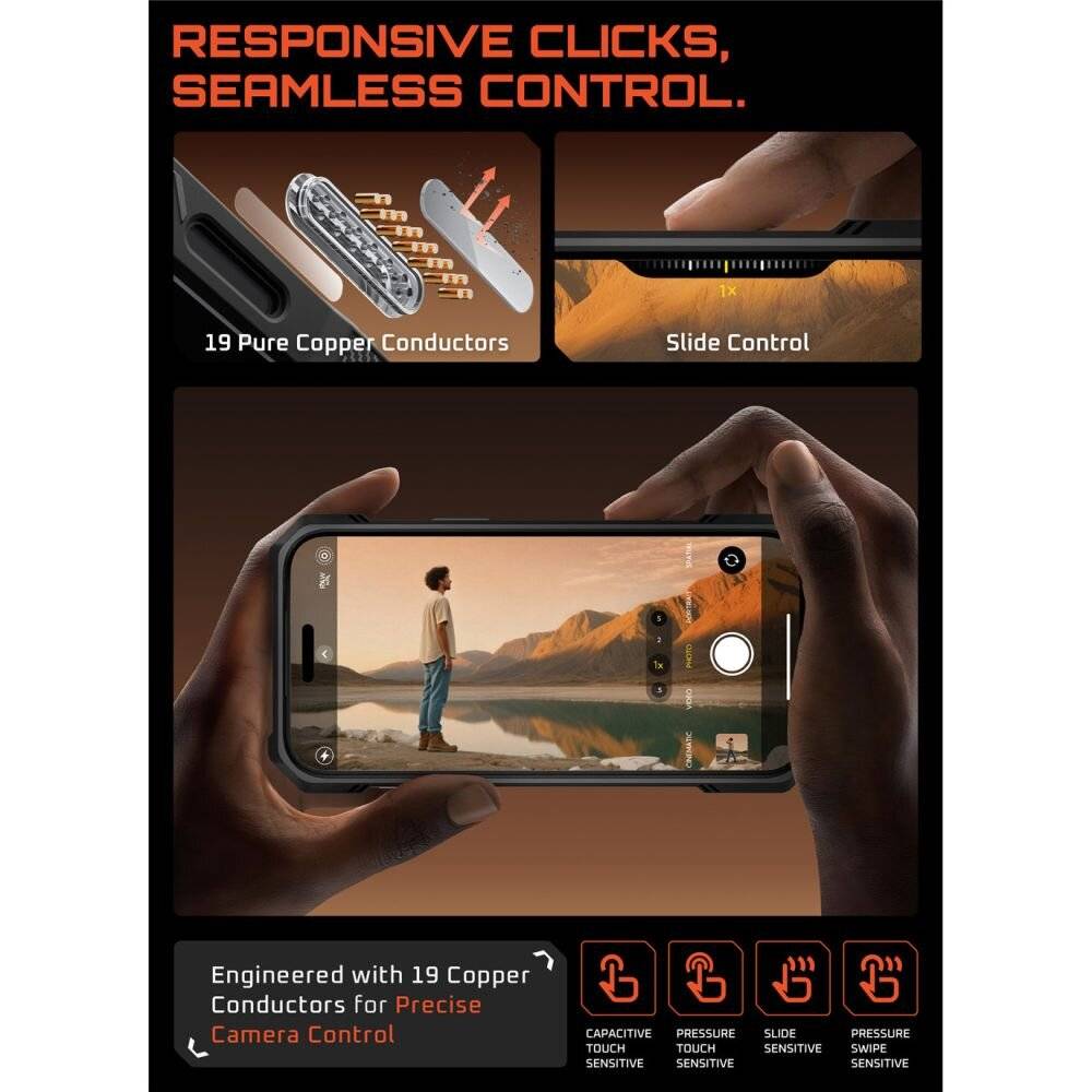 Smartphone-Halterung mit 19 reinen Kupferleitern für Schieber- und Kamerasteuerung. Responsive Klicks, nahtlose Steuerung für präzise Verwendung.