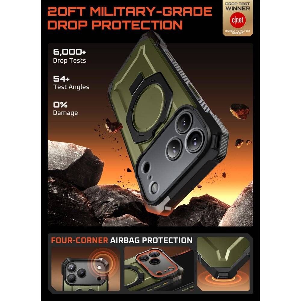 Eine Handyhülle mit „20 Fuß Militärqualitäts-Fallschutz