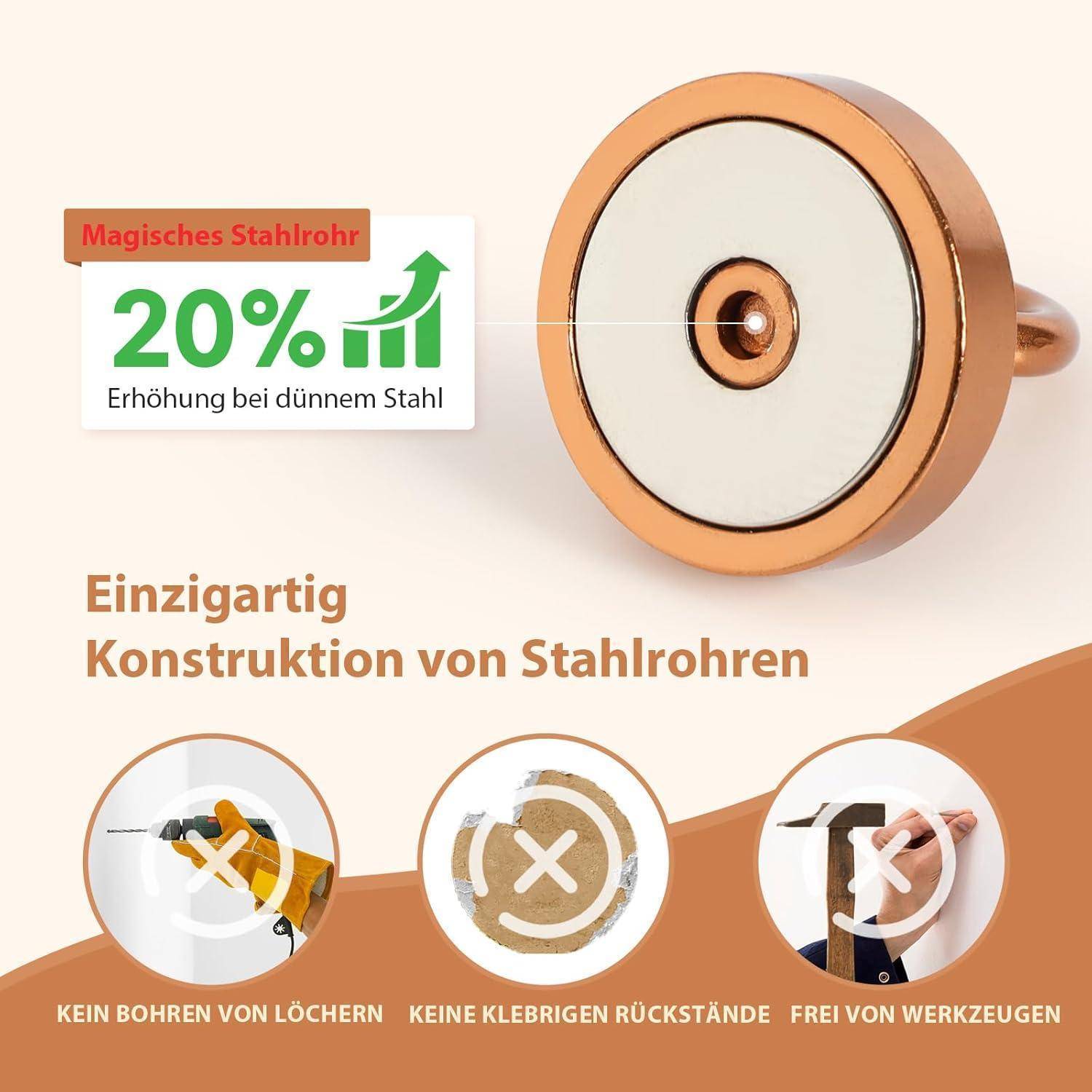 Kupferfarbene Metallscheibe mit 