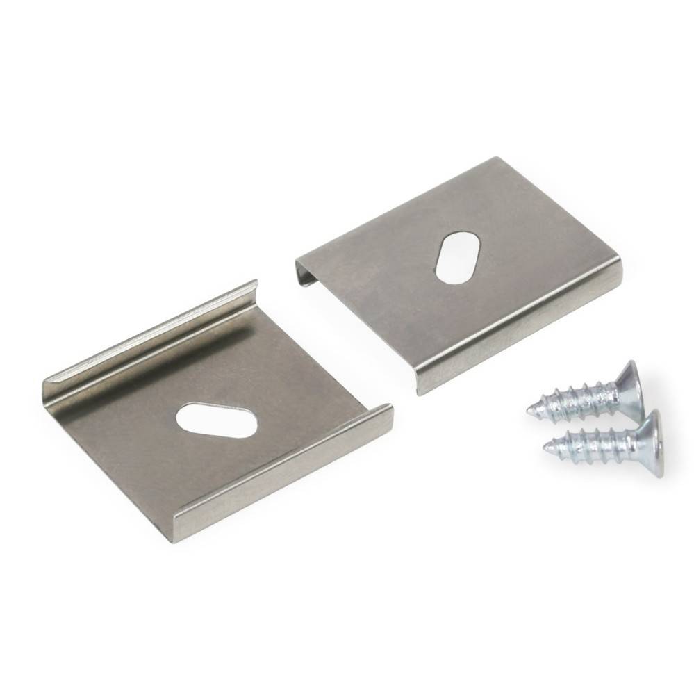 Metall-Wandmontageklammerset mit zwei Klammern und zwei Schrauben, für Wandmontageinstallationen verwendet, mit einem Schlitz zur Einstellung.