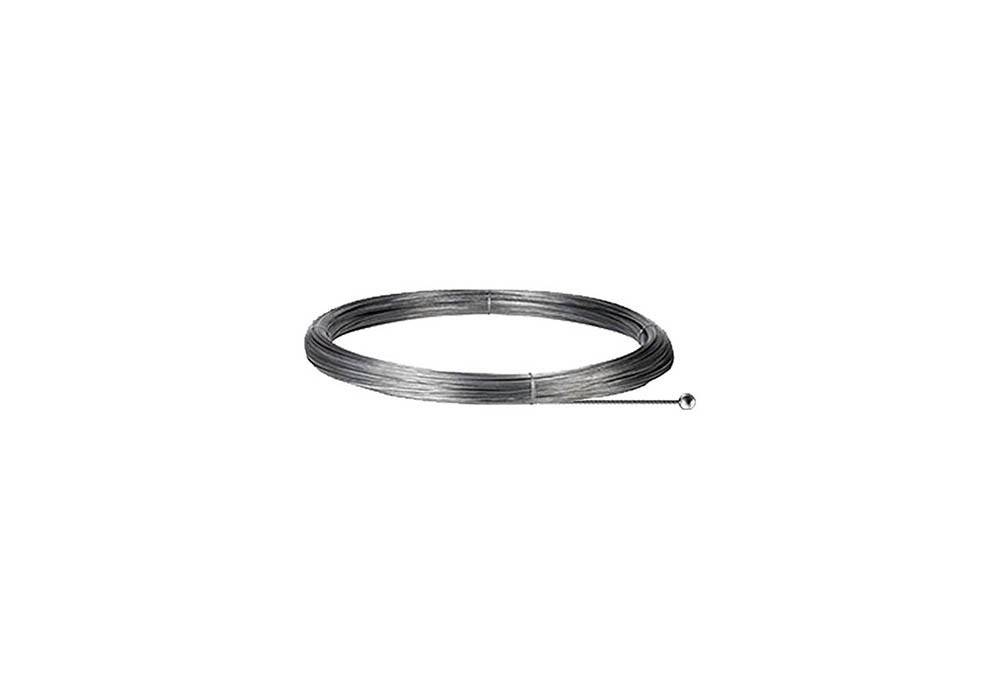 Aufgerollter Metalldraht mit einem geraden Ende, geeignet für industrielle oder handwerkliche Verwendung.