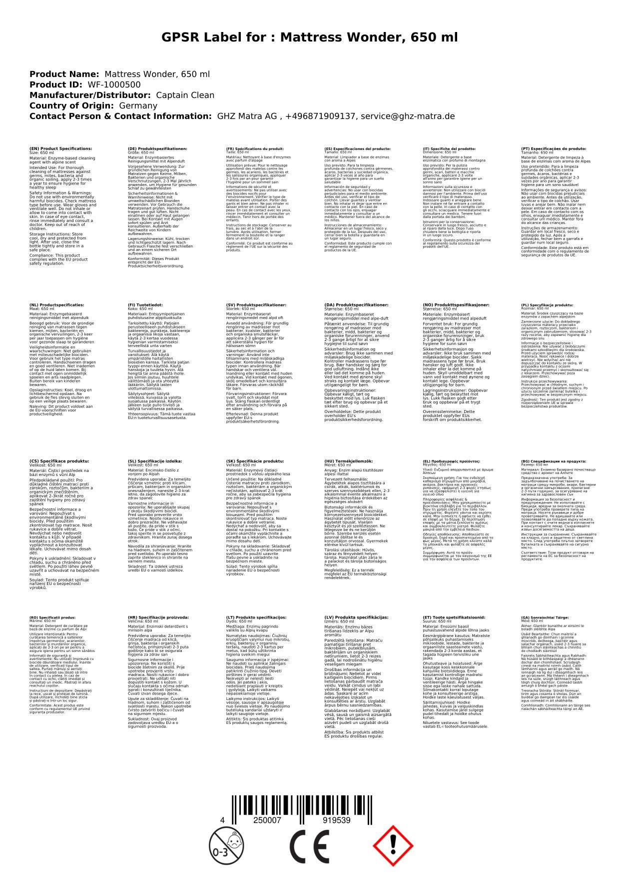 Matratzen-Wunder, 650 ml