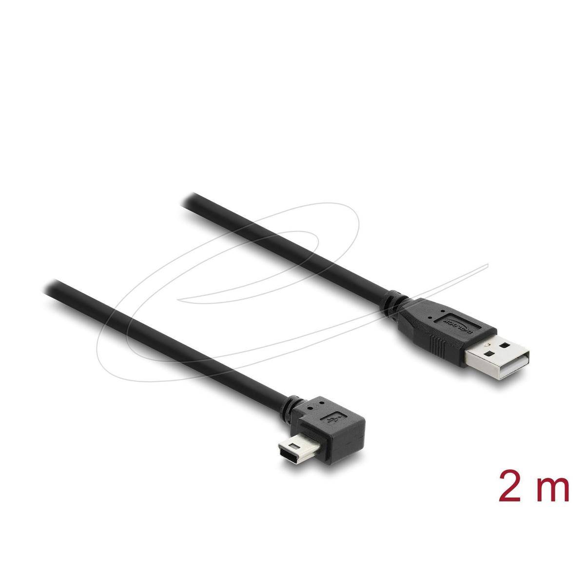 Delock USB 2.0 Kabel Typ-A Stecker zu Typ Mini-B Stecker rechts gewinkelt 2 m