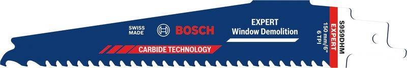 Bosch Expert Fenster-Abbruchwerkzeug mit Hartmetall-Technologie, gekennzeichnet für 15x längere Lebensdauer und zum Schneiden durch Metall in Holz.