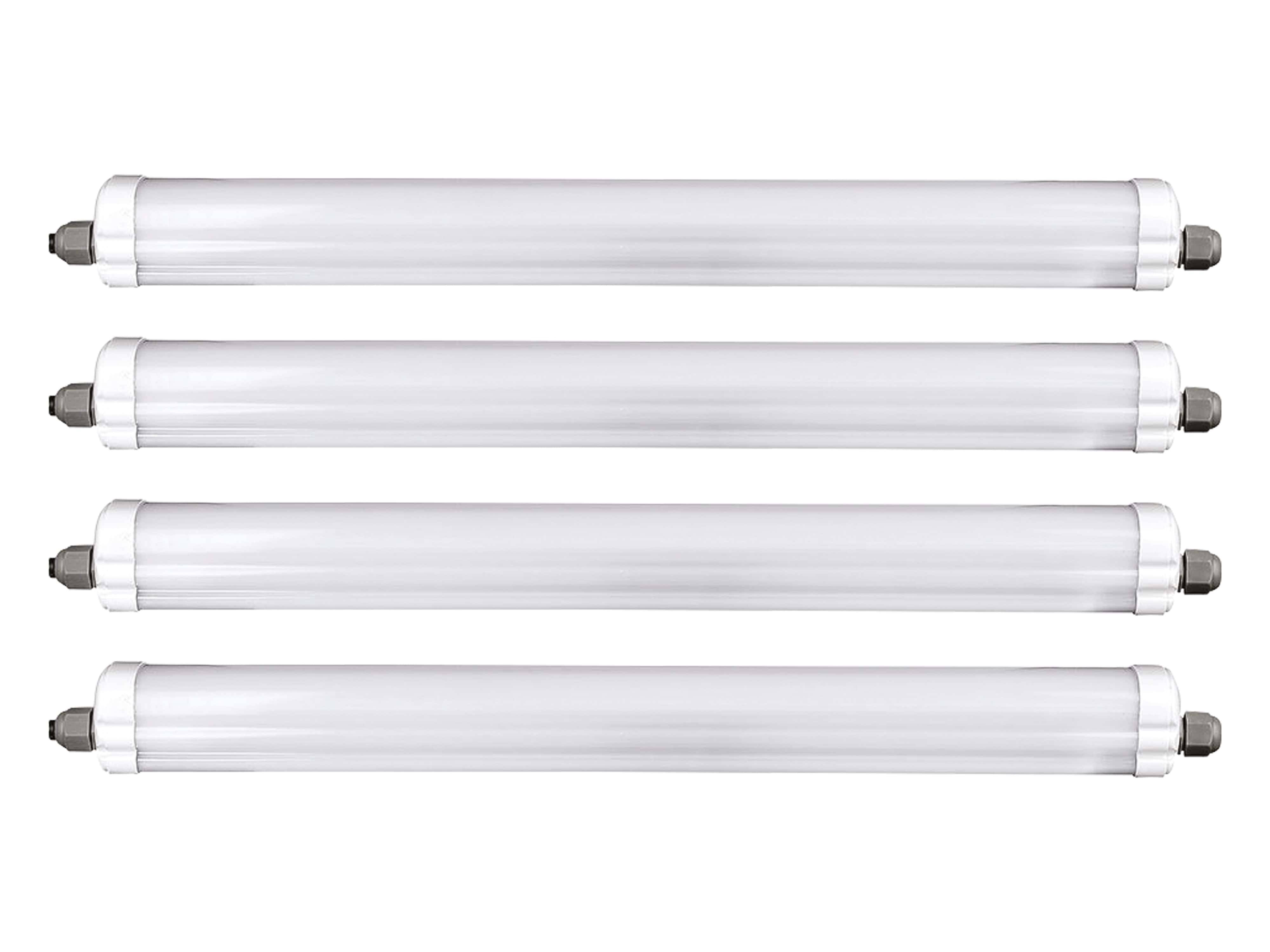 V-TAC LED-Feuchtraum-Wannenleuchte VT-1574-N, EEK: E, 48 W, 5760 lm, 6500 K, 1500 mm, 4 Stück