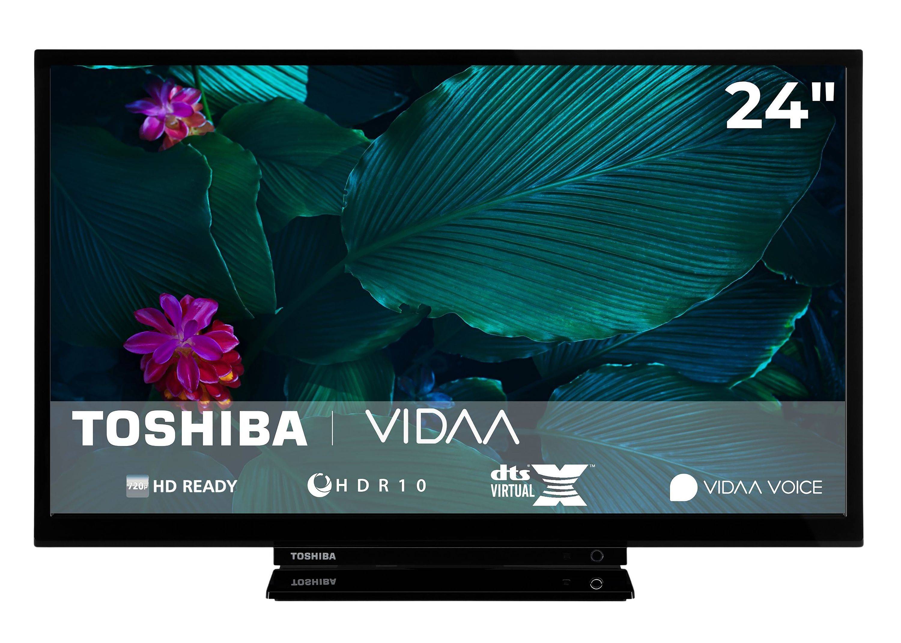 Toshiba Fernseher 24 Zoll Smart TV VIDAA HD-ready Fernseher HDR Smart TV mit Triple-Tuner, LED TV
