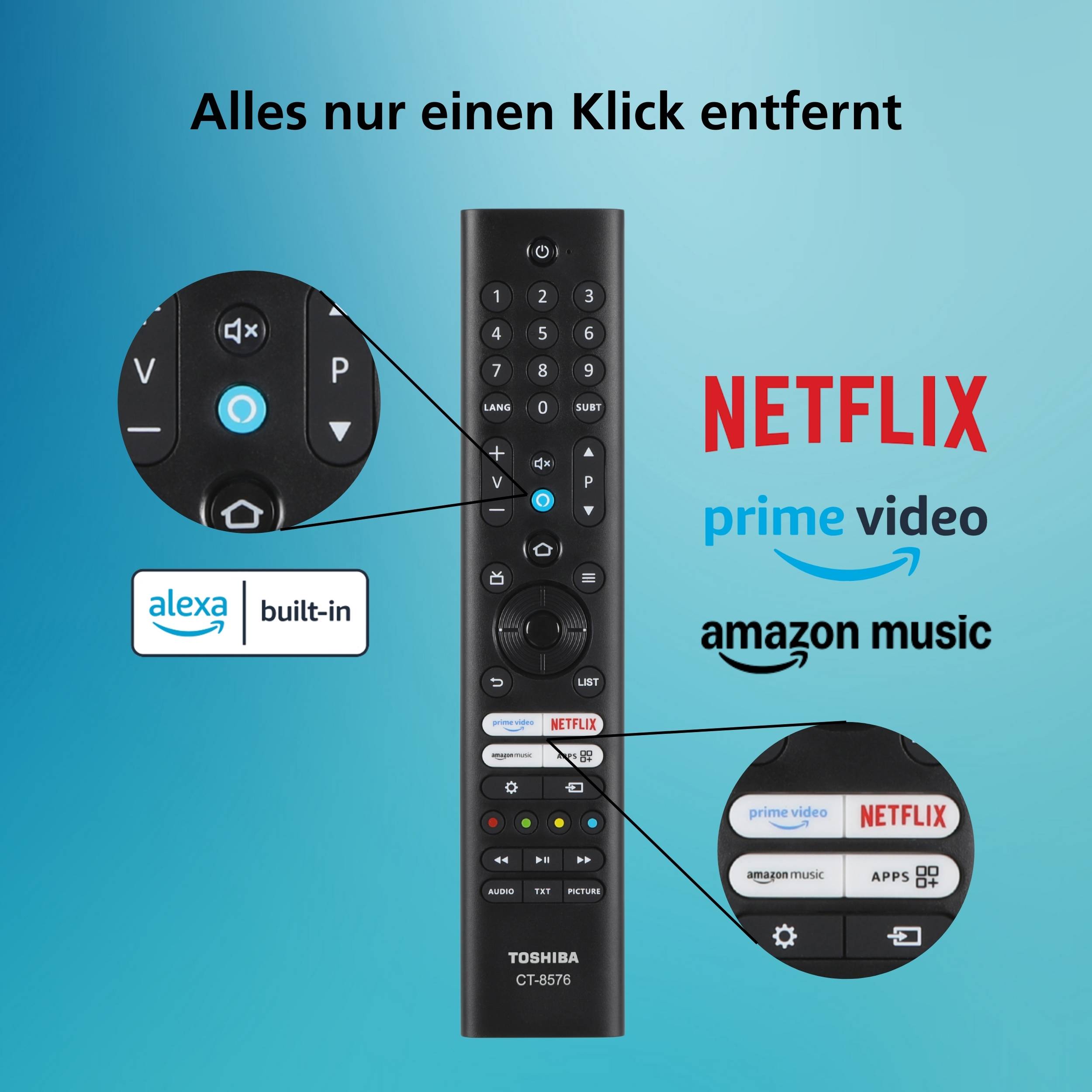 Toshiba Fernseher 24 Zoll Fire TV HD-Ready Smart TV HDR Alexa Triple-Tuner LED TV 24WF3F63DAR