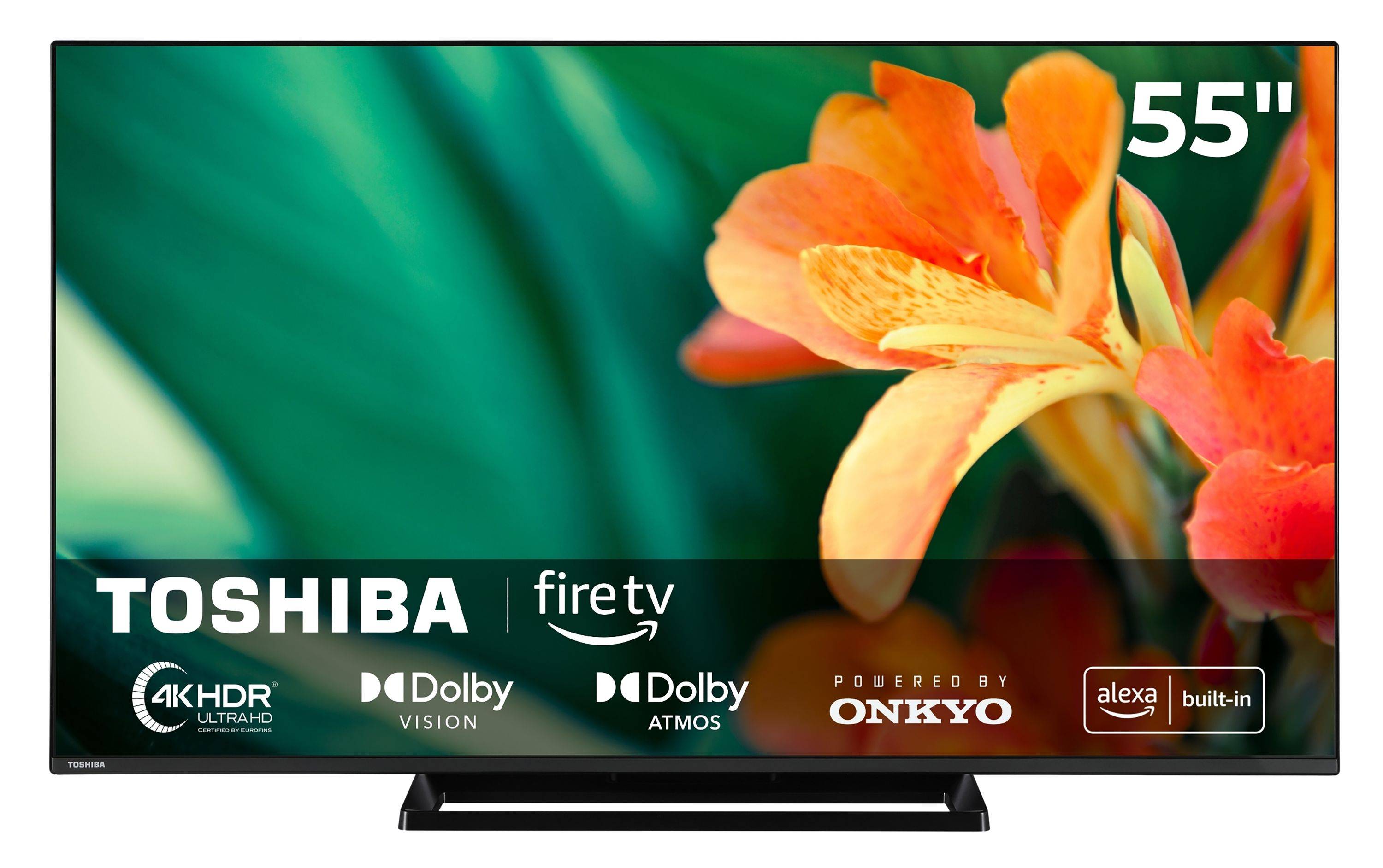 Toshiba 55UF3F63DAR Fernseher 55 Zoll Smart TV, Fire TV, 4K UHD, Dolby Vision HDR & Dolby Atmos, Sound by Onkyo