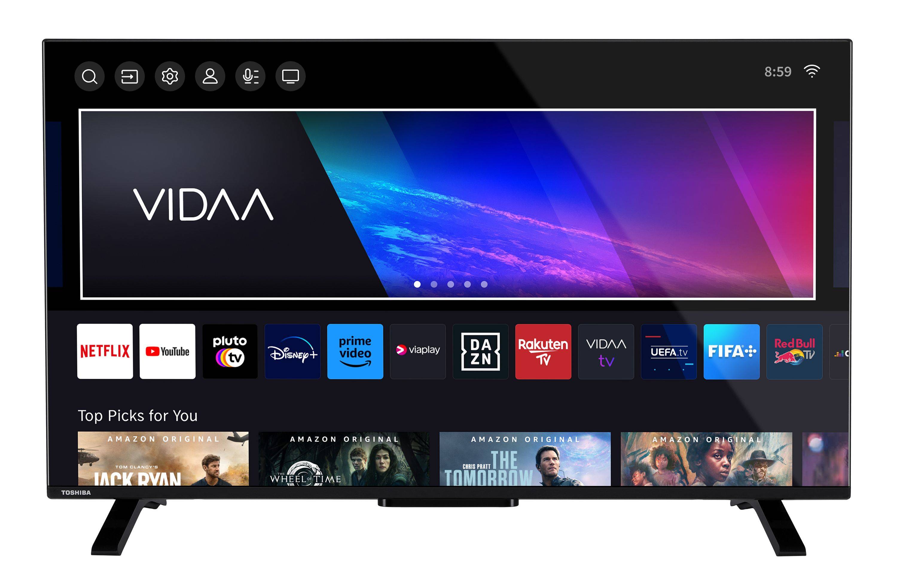 Toshiba 43UV2363DA Fernseher 43 Zoll Smart TV, VIDAA 4K UHD, HDR, integrierter Triple-Tuner, LED TV