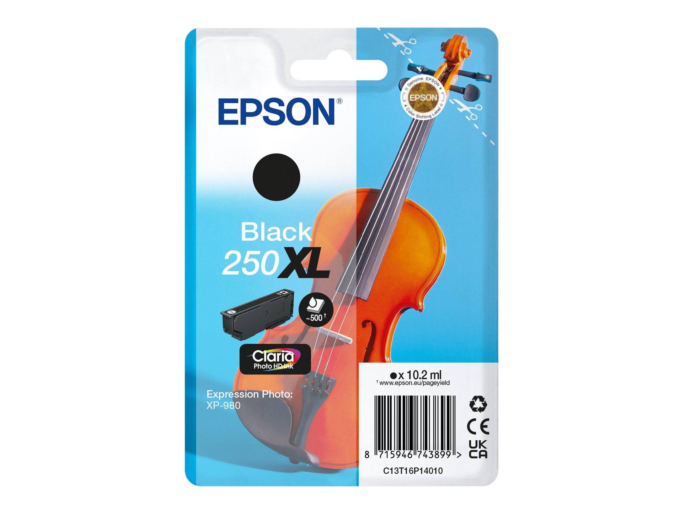 Epson 250XL - 10.2 ml - XL - Schwarz - originalBlisterverpackung - Tintenpatrone