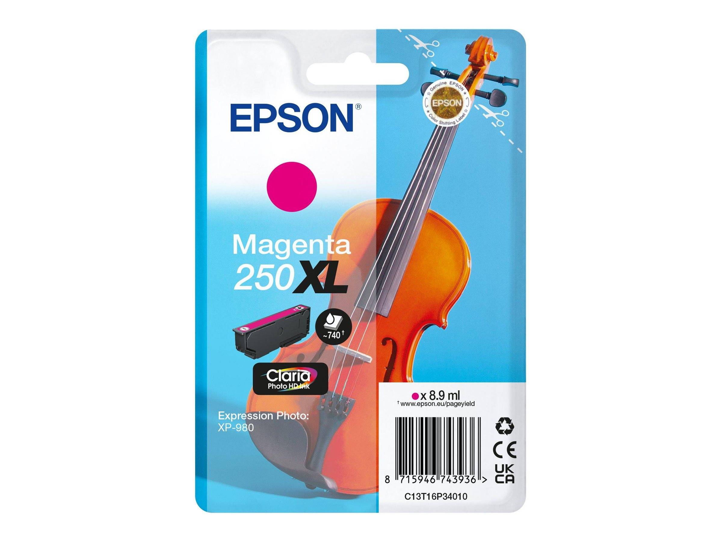 Epson Magenta 250XL Tintenpatrone für Expression Photo Drucker, gekennzeichnet mit „Claria Photo HD