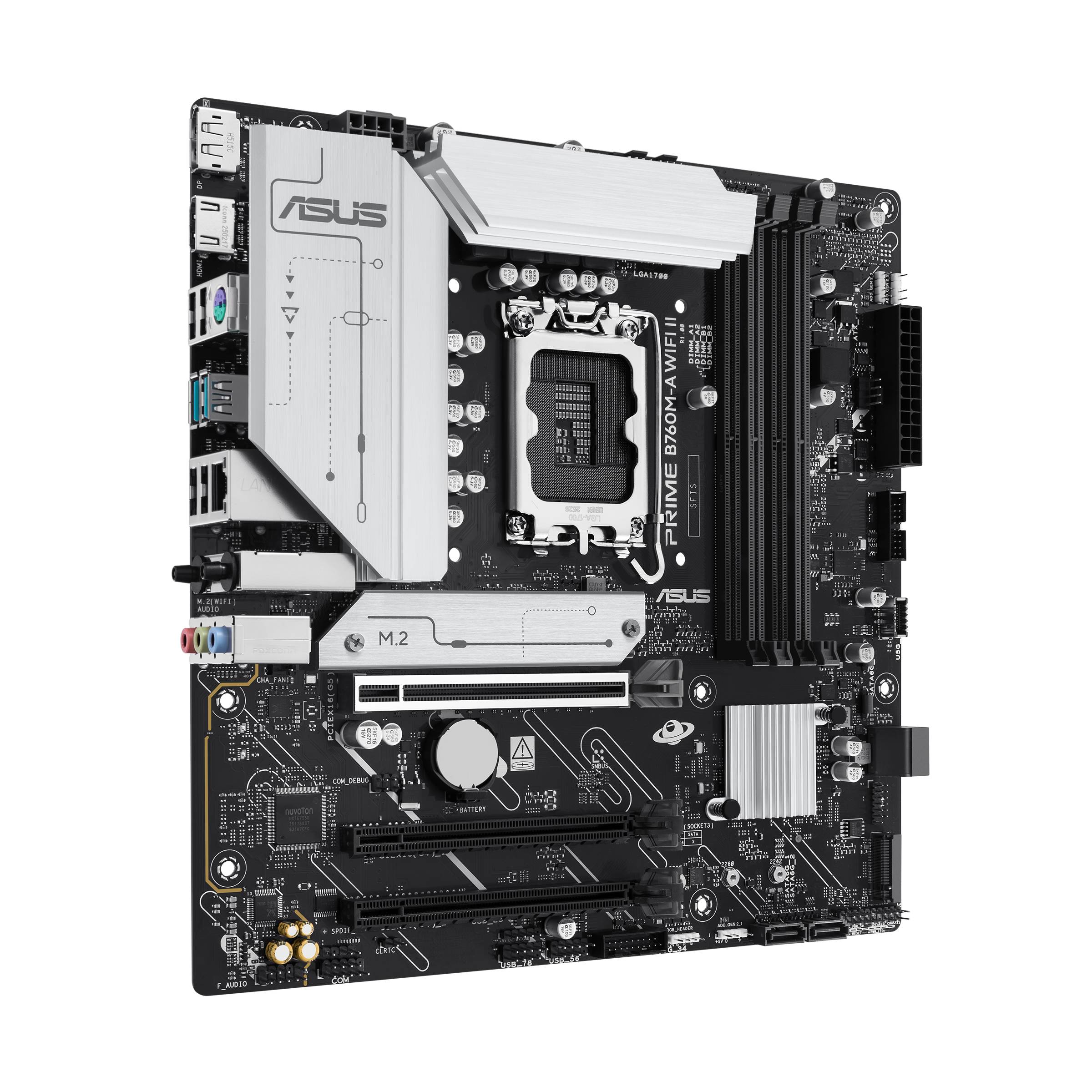 ASUS PRIME B760M-A WIFI II - Motherboard - micro ATX - LGA1700 Sockel - B760 Chipsatz - USB 3.2 Gen 1, USB-C 3.2 Gen 1, USB 3.2 Gen 2 - 2.5 Gigabit