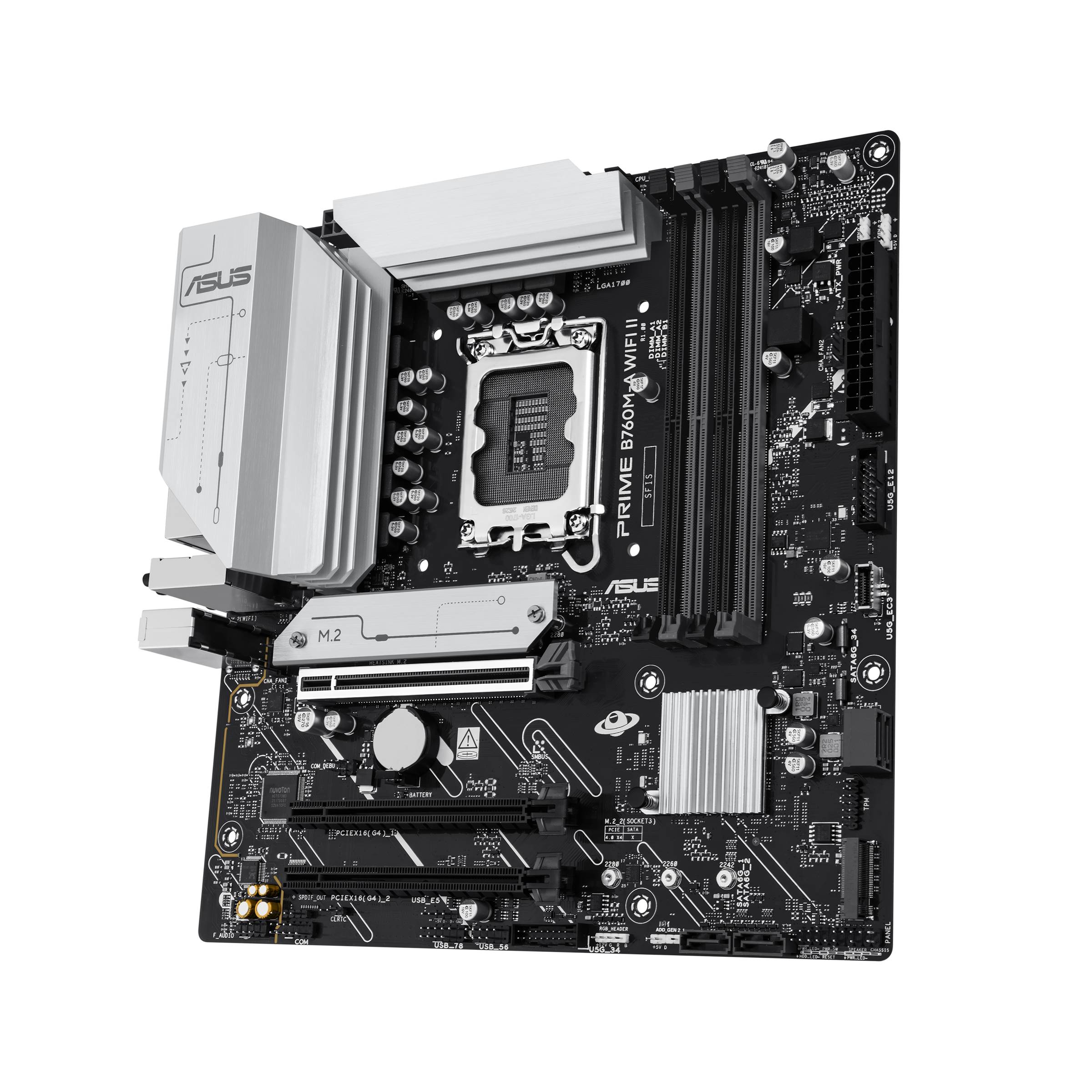 ASUS PRIME B760M-A WIFI II - Motherboard - micro ATX - LGA1700 Sockel - B760 Chipsatz - USB 3.2 Gen 1, USB-C 3.2 Gen 1, USB 3.2 Gen 2 - 2.5 Gigabit