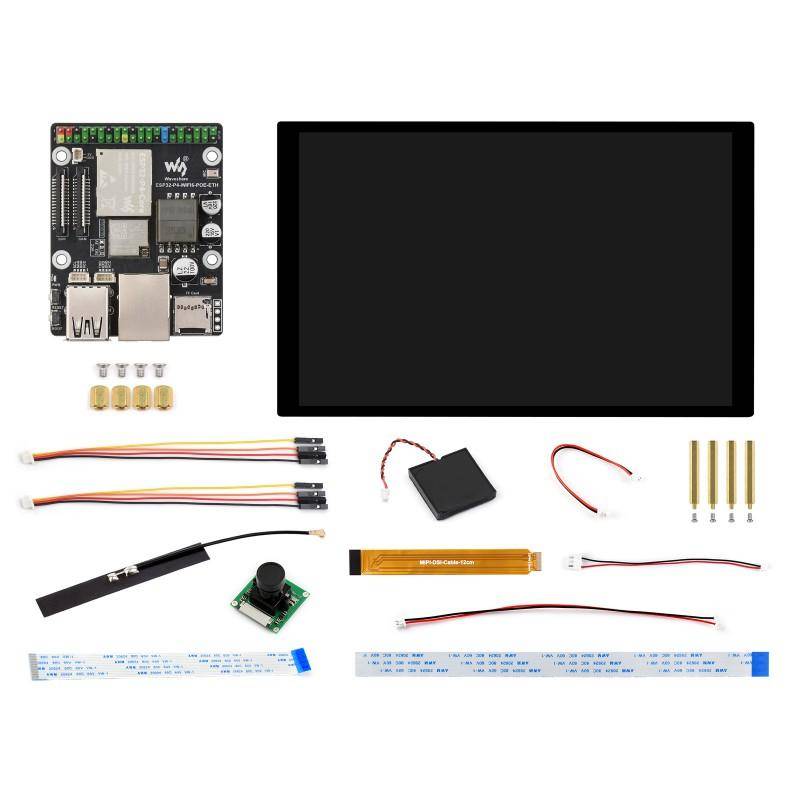 Waveshare ESP32-P4-WIFI6-POE-ETH-D, Dual-Core RISC-V 360MHz, Antenne, Display, Kamera, Lautsprecher