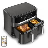 TEFAL EY942H Easy Fry Dual XXL Heißluftfritteuse grauDoppel-Heißluft-Fritteuse -