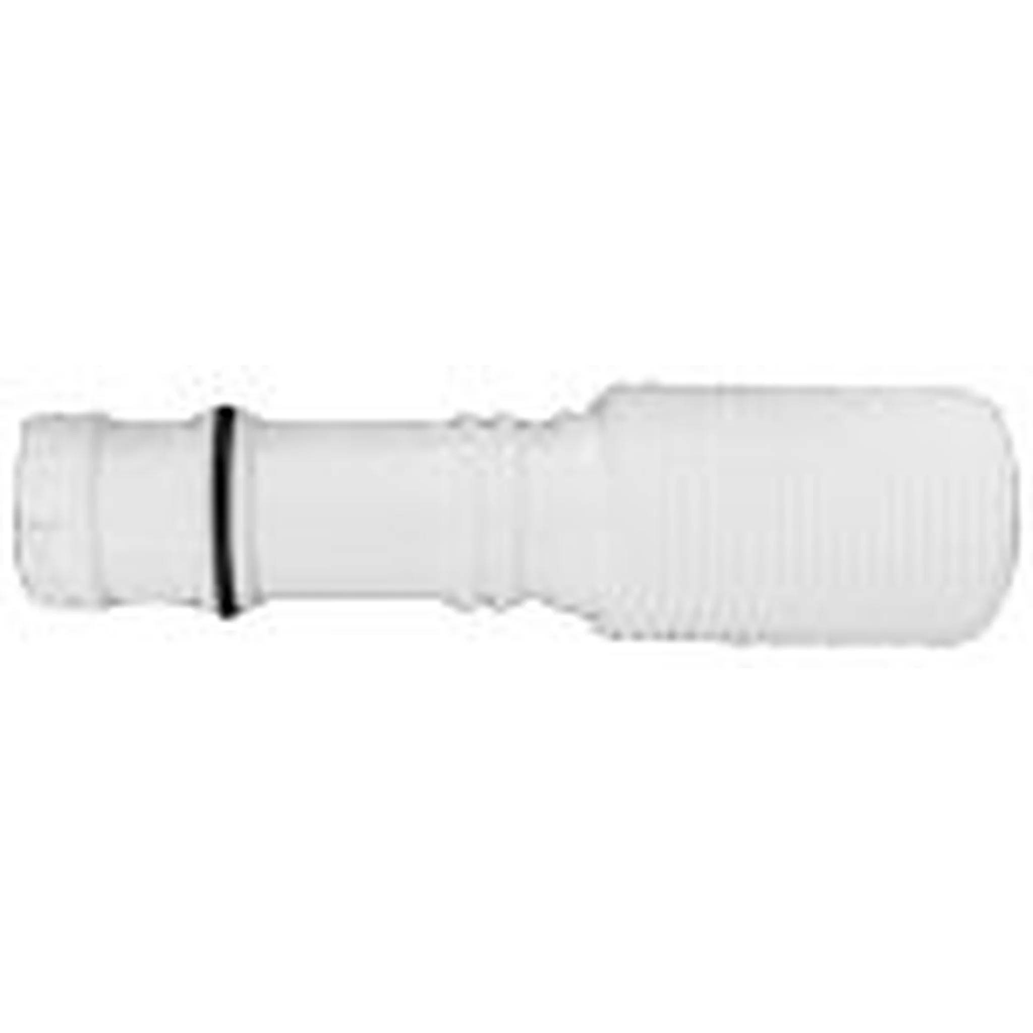 Weißer Kunststoff-Taschenlampen-Batteriehalter, zylindrisch mit geripptem Griff und schwarzem O-Ring, auf neutralem Hintergrund abgebildet.