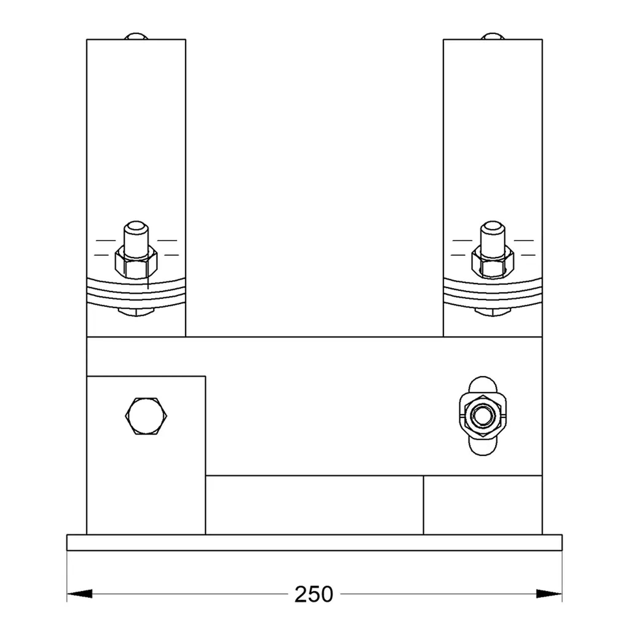 MEFA Gleitl. T HV1-100/250 50/5 mm 108 mm fvz. ohne Dicht. mVS Höhe v. 100-125mm, 1 Stk.