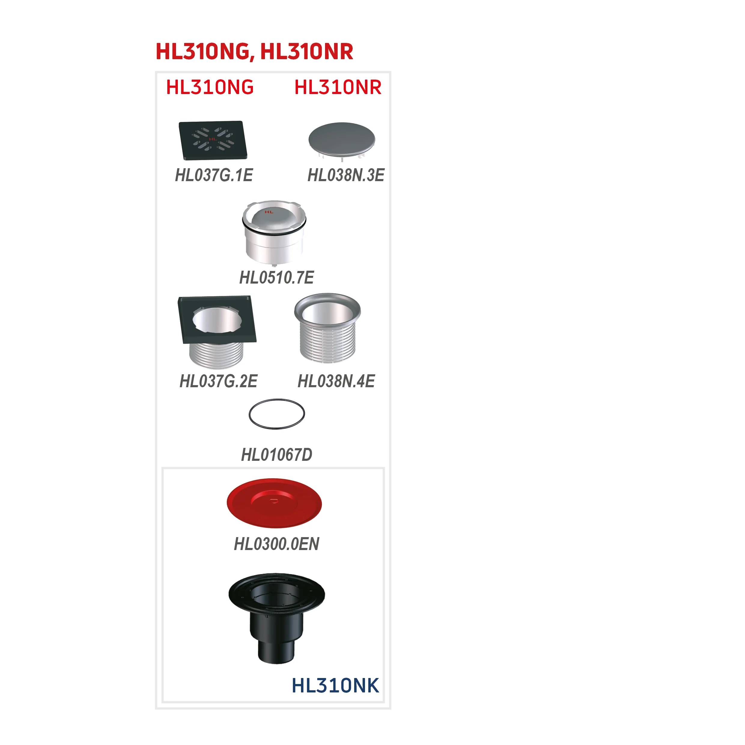HL Hutterer & Lechner Bodenablauf HL310NG, DN50/75/110, senkrecht, Gussrost 137x137mm, 1 Stk.