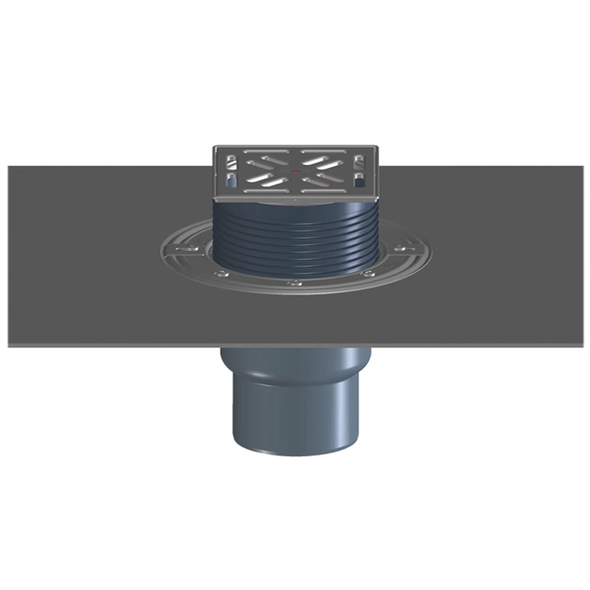 HL Hutterer & Lechner HL3100TH Balk.- u. Terr.abl. DN75/110 sr , Bitumen, GK, 145x145mm/138x138mm, 1 Stk.