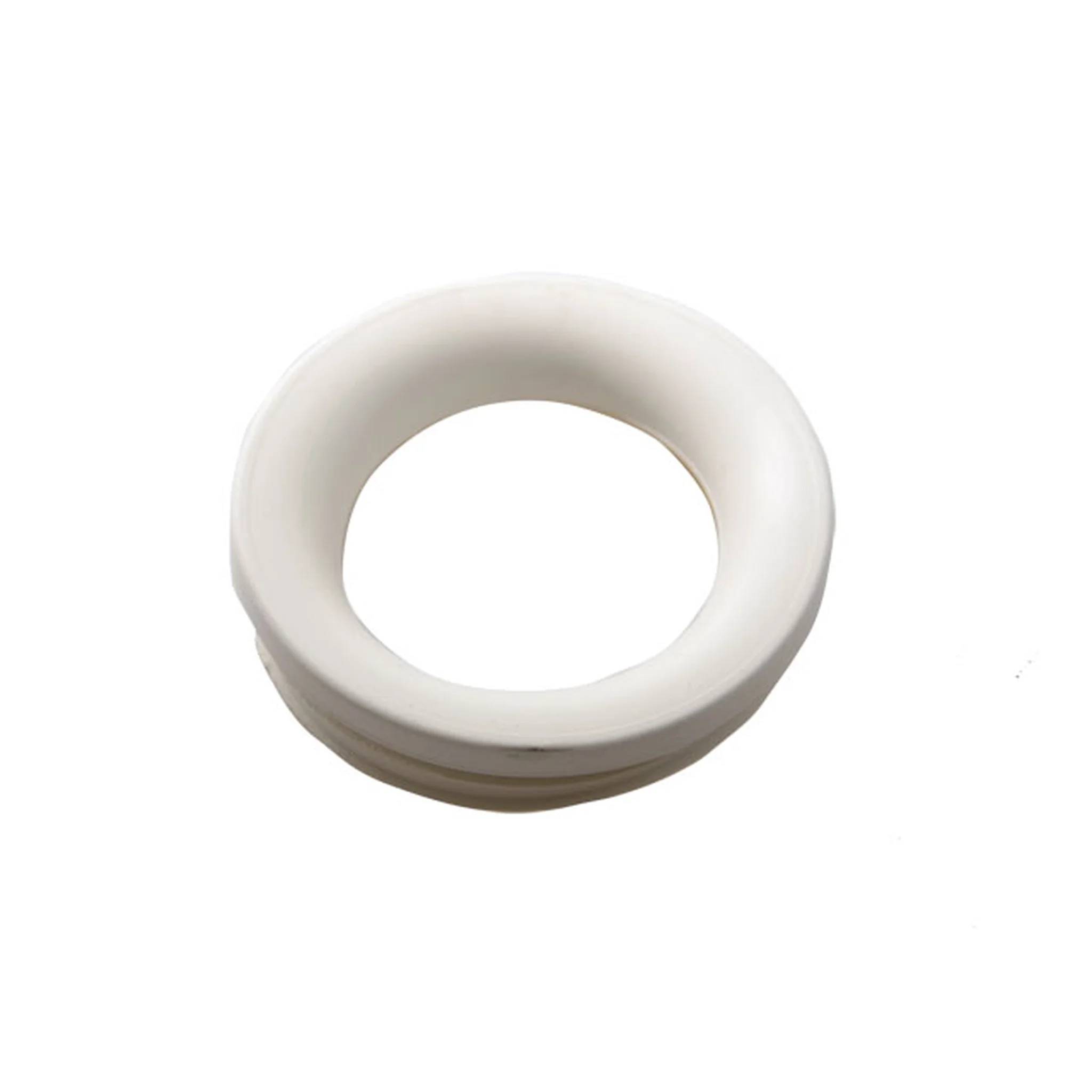 Weiße Gummi-Dichtungsring auf schlicht Hintergrund, dargestellt als Produktfoto.