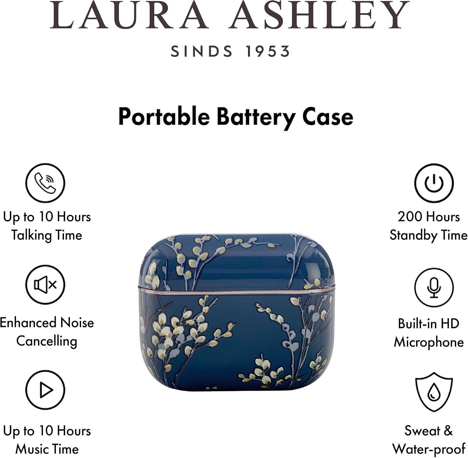 Laura Ashley Kabellose Ohrhörer Bluetooth TWS 5.3 für iPhone & Android ENC - Pussy Willow Gelb