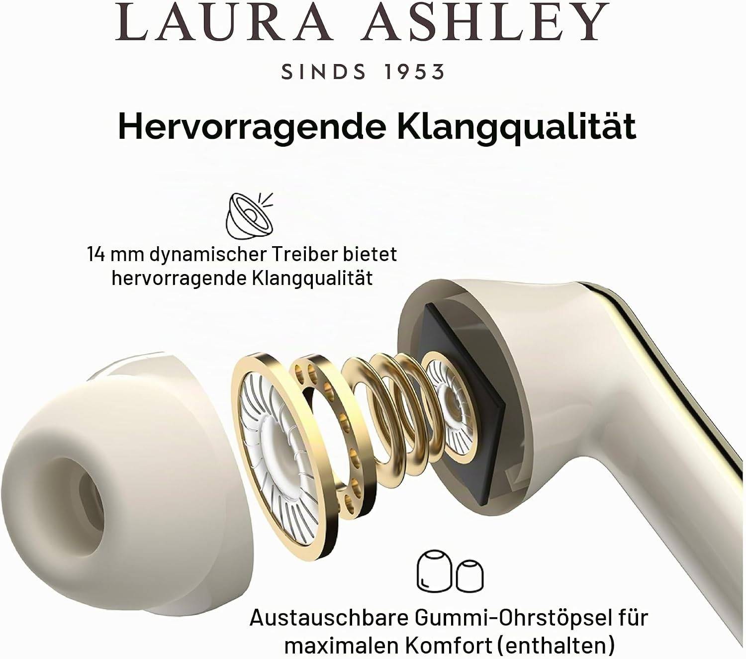 Laura Ashley Kabellose Ohrhörer Bluetooth TWS 5.3 für iPhone & Android ENC - Alford Meadow Blau
