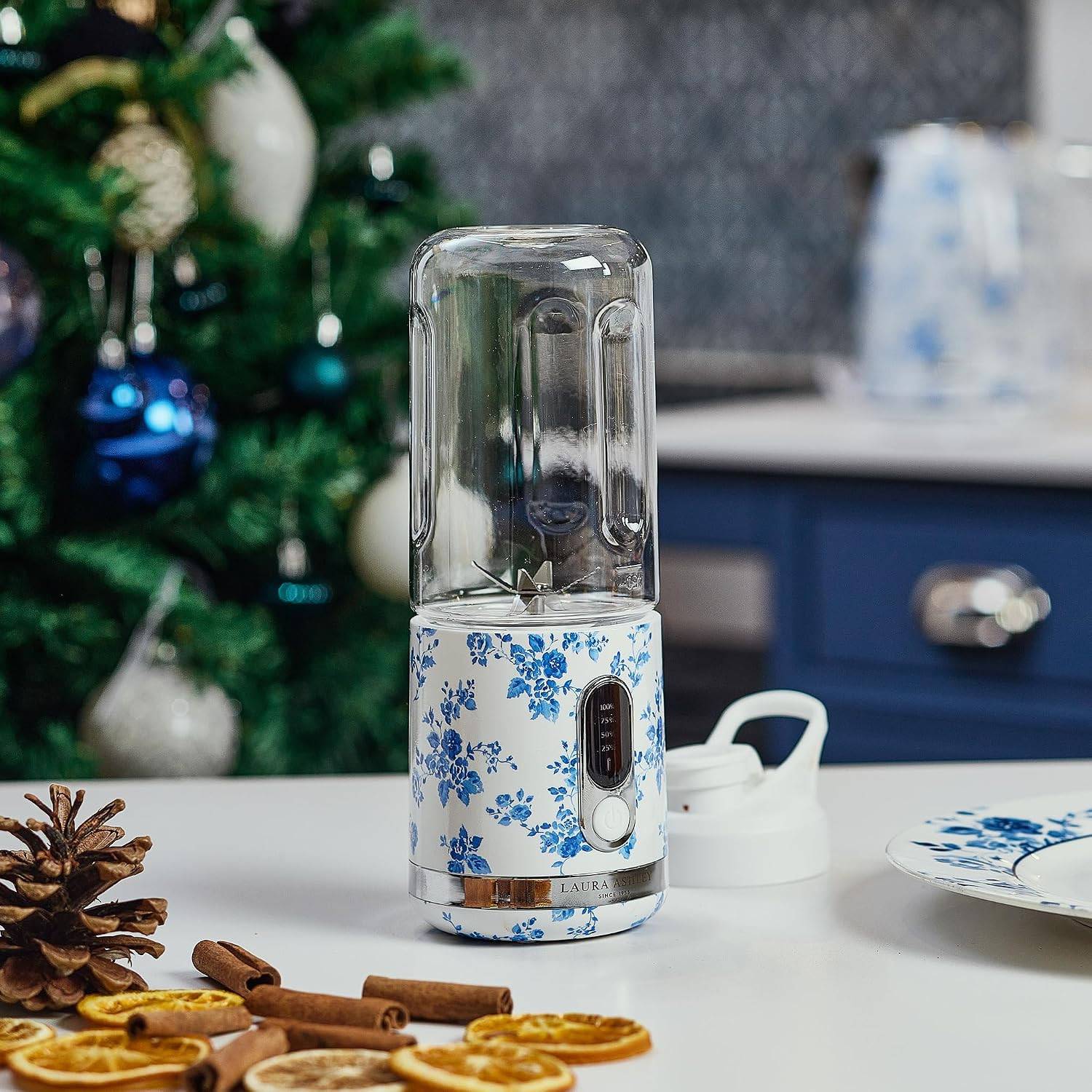 Laura Ashley Stabmixer – Wiederaufladbarer Smoothie Maker mit 450 ml tragbare Flasche, BPA FREI - China Rose Muster von VQ