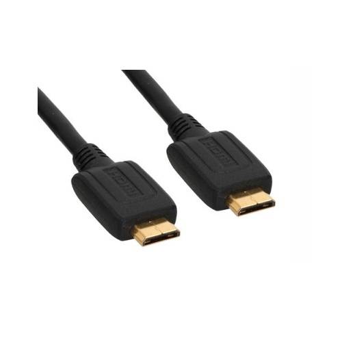Ein schwarzes HDMI-Kabel mit zwei Anschlüssen, das zur Übertragung von hochauflösenden Video- und Audiosignalen zwischen elektronischen Geräten verwendet wird.
