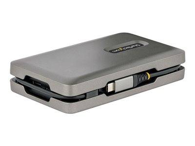 Ein schlankes, rechteckiges elektronisches Gerät mit einem ordentlich an der Seite verstauten Kabel, möglicherweise eine tragbare Ladestation oder eine externe Festplatte.