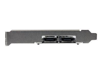 Rückseite einer Computerhardware-Komponente mit zwei HDMI-Anschlüssen für Videoausgabe.